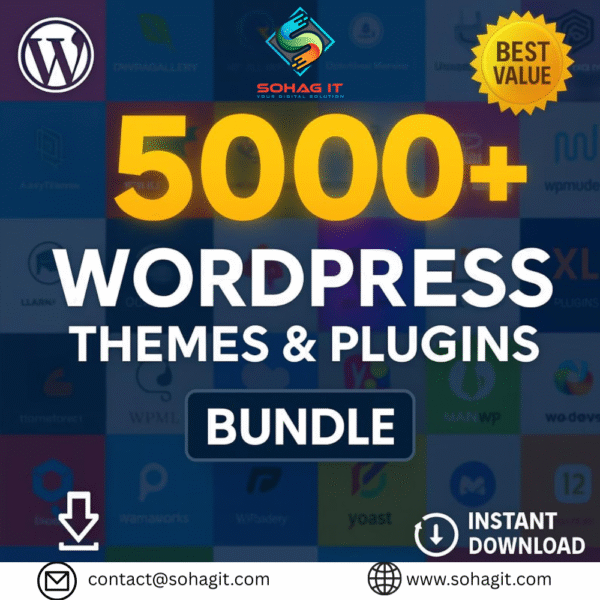 5000+ WordPress Theme & Plugins MEGA Package Bundle